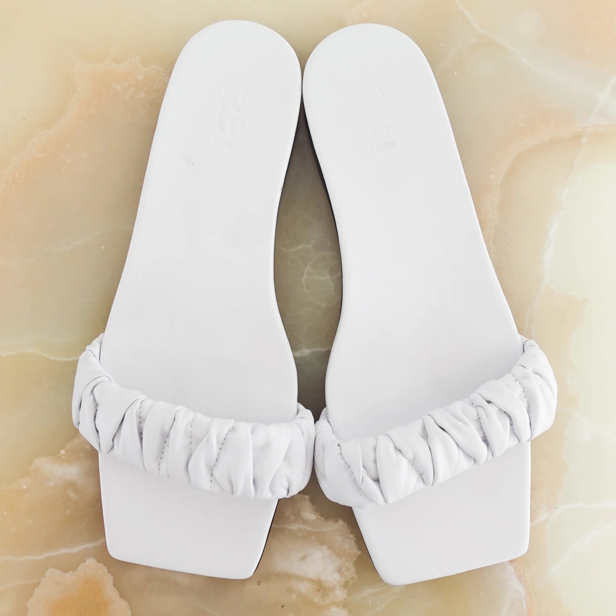 White Slider Sandals
