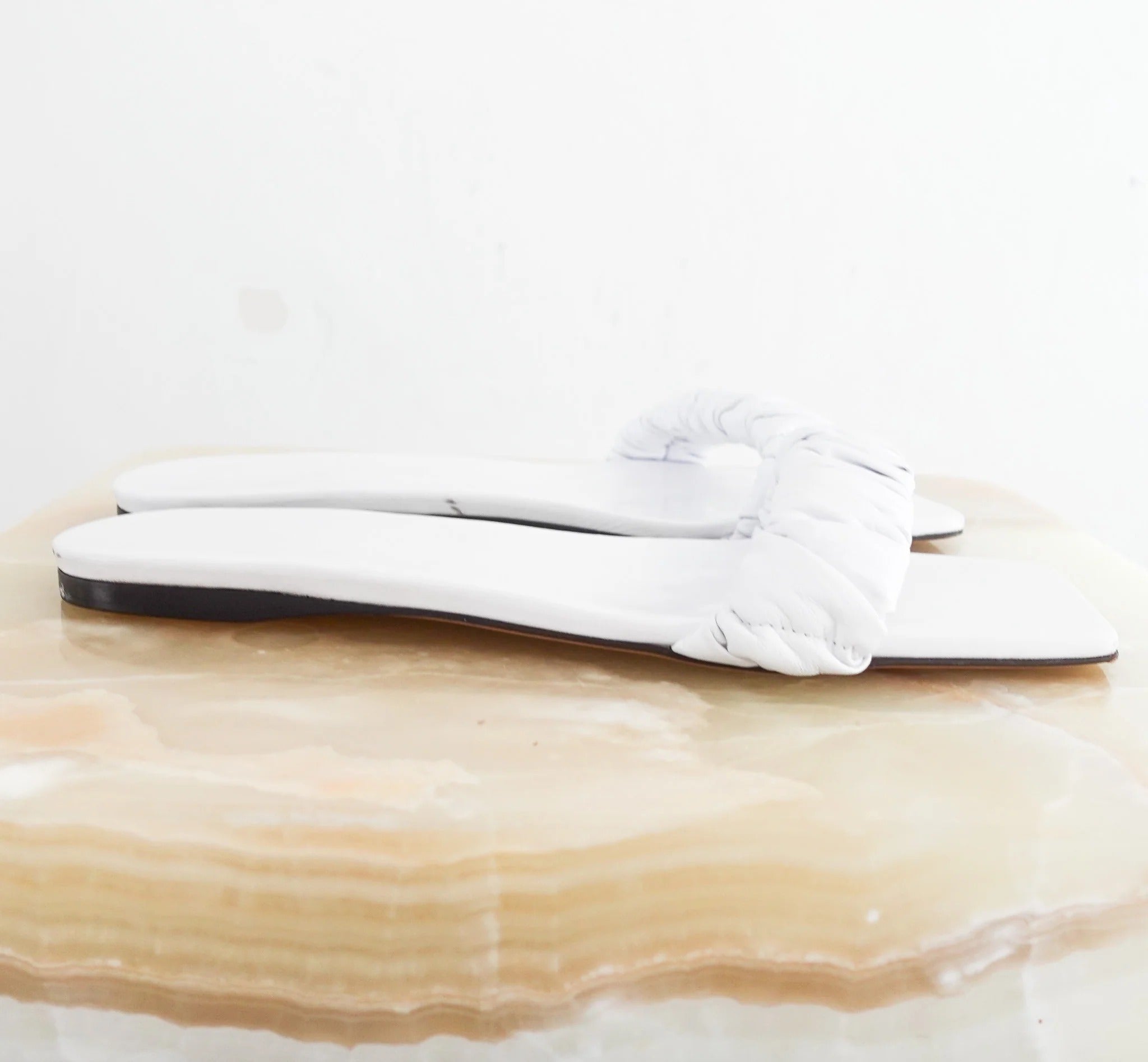 White Slider Sandals