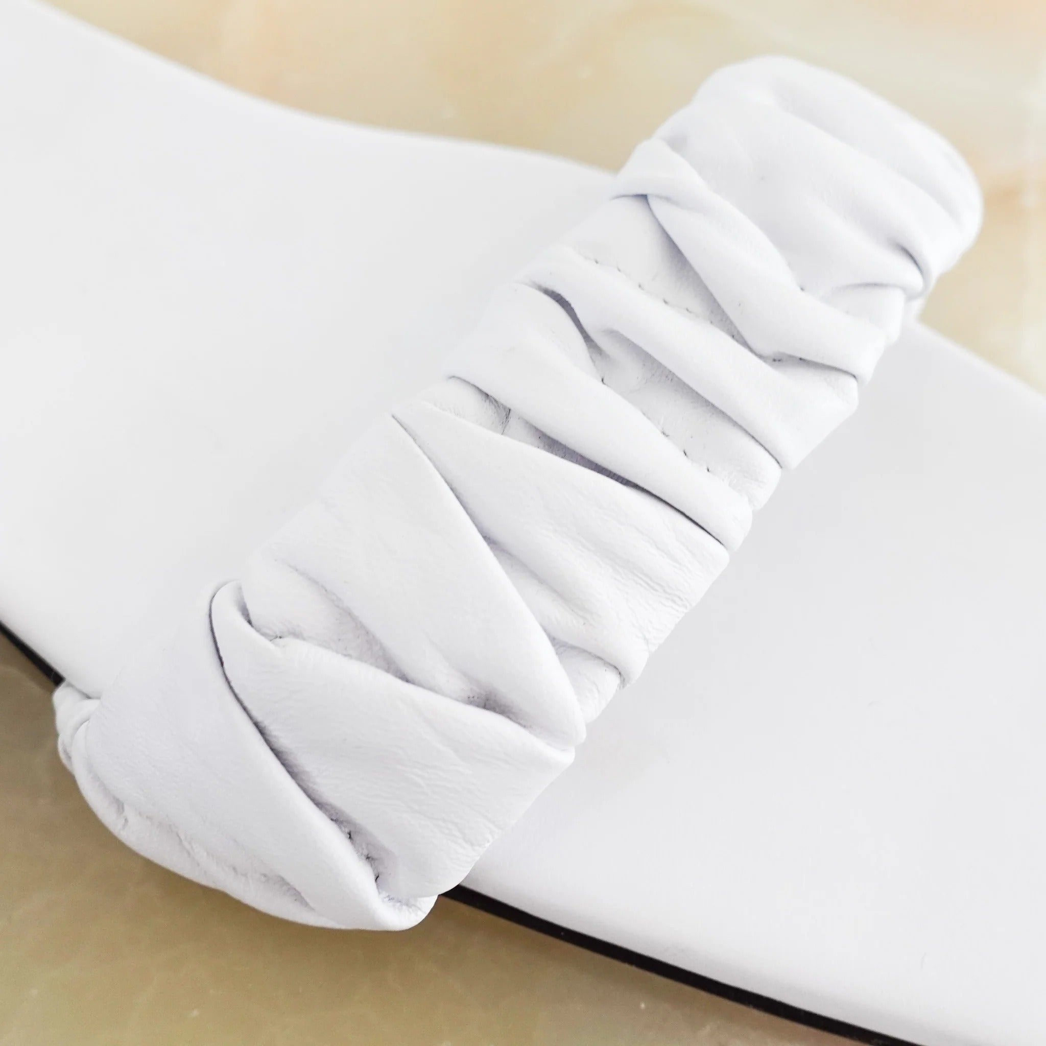 White Slider Sandals